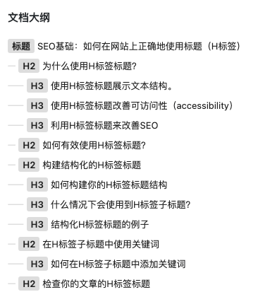 通过合理使用H标签标题构建文章结构